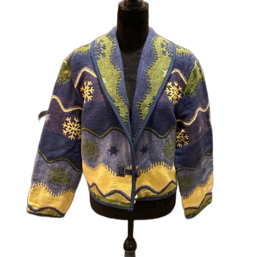 Vintage '90 Flashback Jacket Sz Large Boho Women's  Cropped Tapestry Southwest